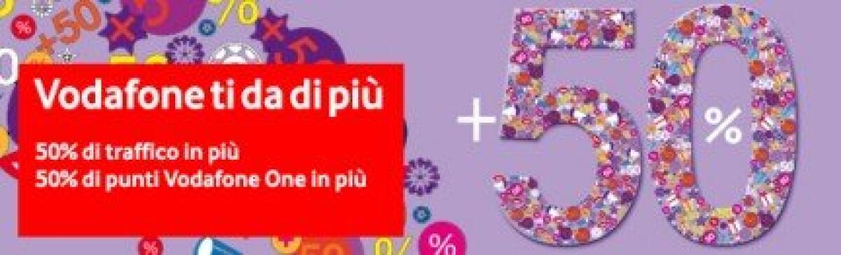 Vodafone regala il 50% delle ricariche e i punti Vodafone One - 