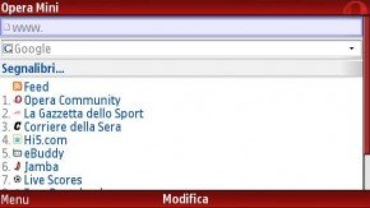 Opera Mini: compatibile con dispositivi touchscreen! - 