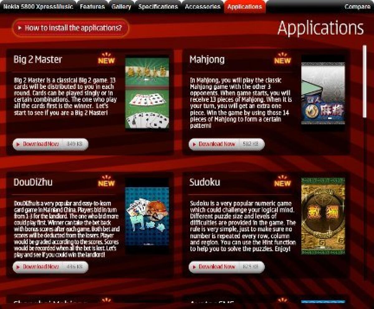 Nokia 5800: nuovi giochi gratis da Hong Kong - 