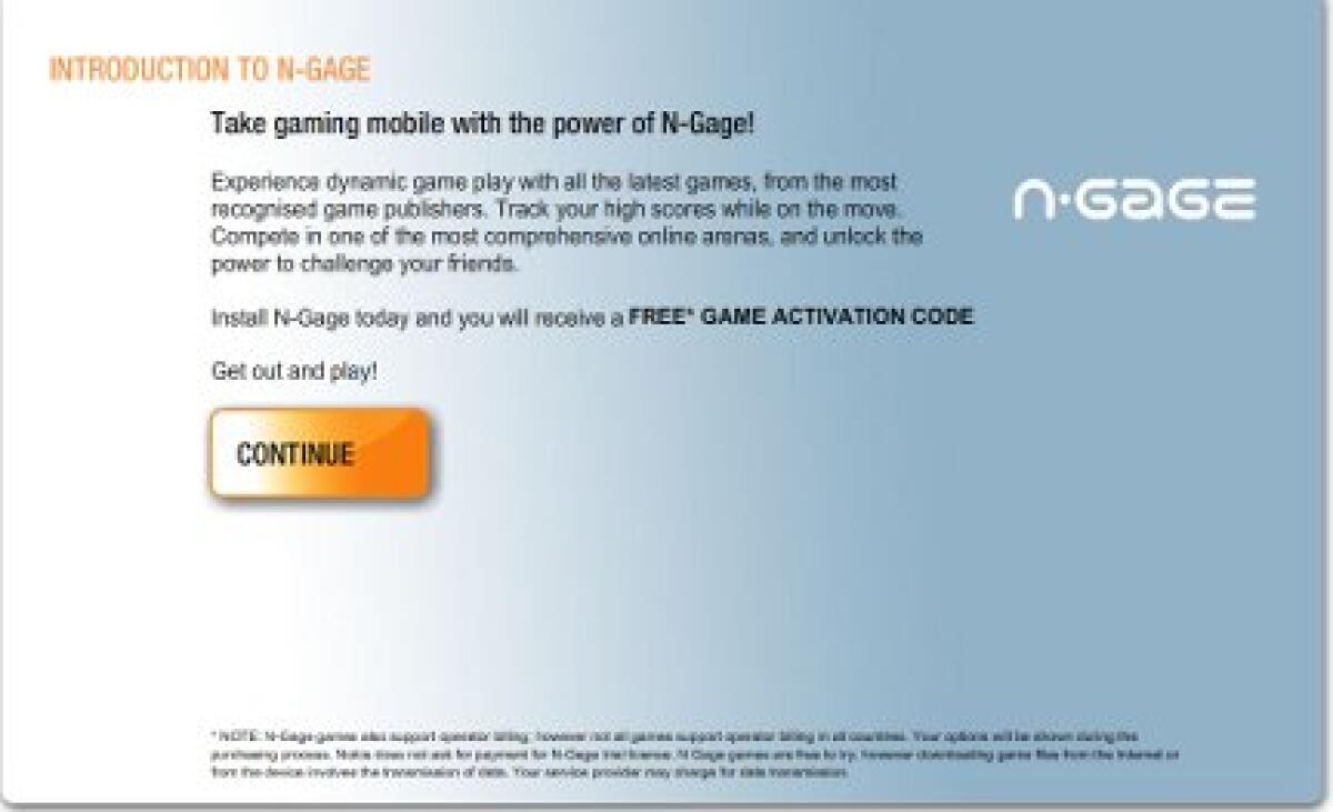 Un gioco per NGage GRATIS da Nokia - 