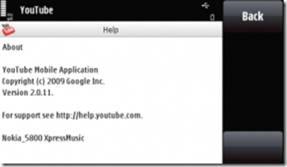 YouTube Mobile: update 2.0.11 per Symbian S60 - 