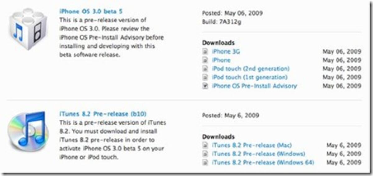 Apple rilascia iPhone OS 3.0 Beta 5 - 