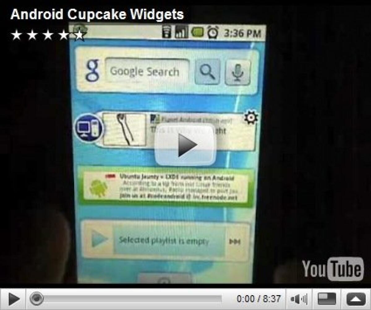 Android Cupcake 1.5: arrivano i widget - 