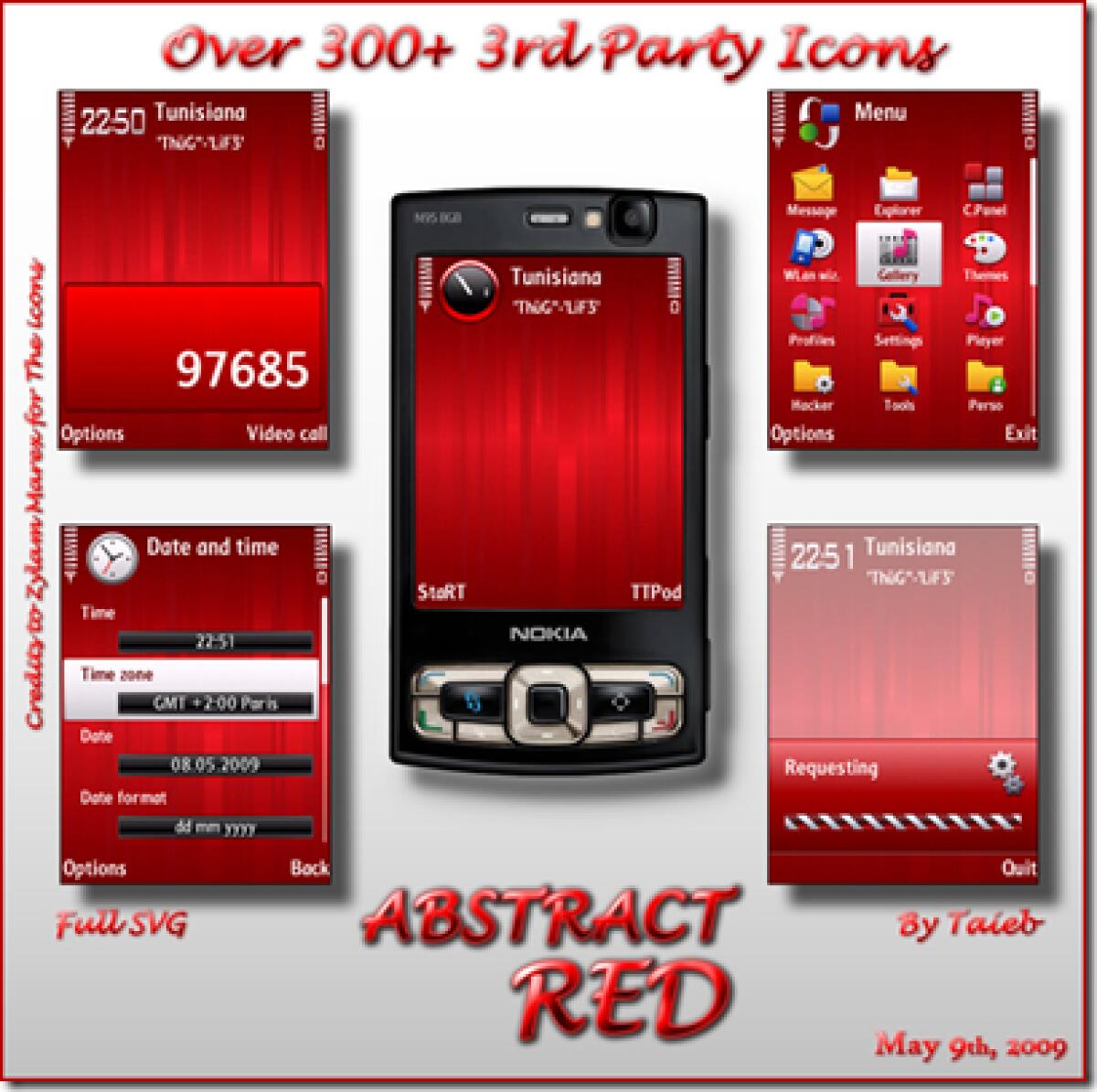 Abstract Red by Taieb – Temi S60 V3 & V5 - 
