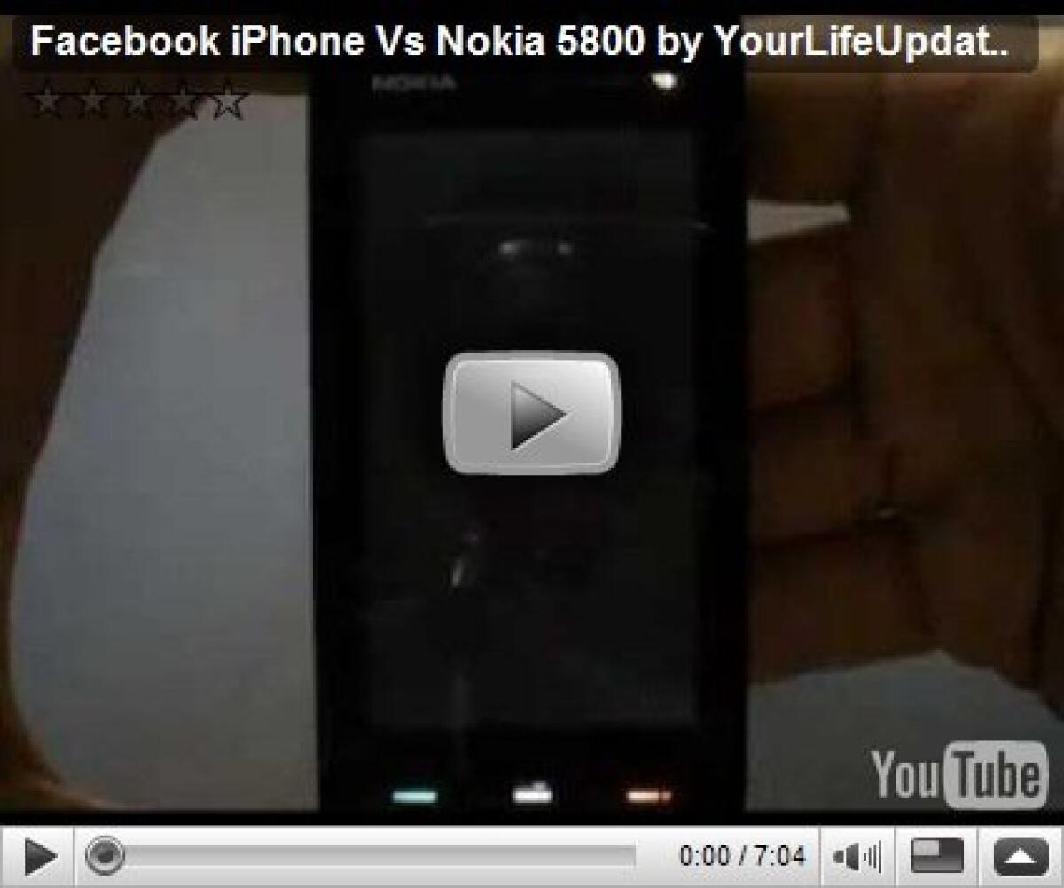Facebook On Nokia 5800 Vs iPhone/iPod Touch - 