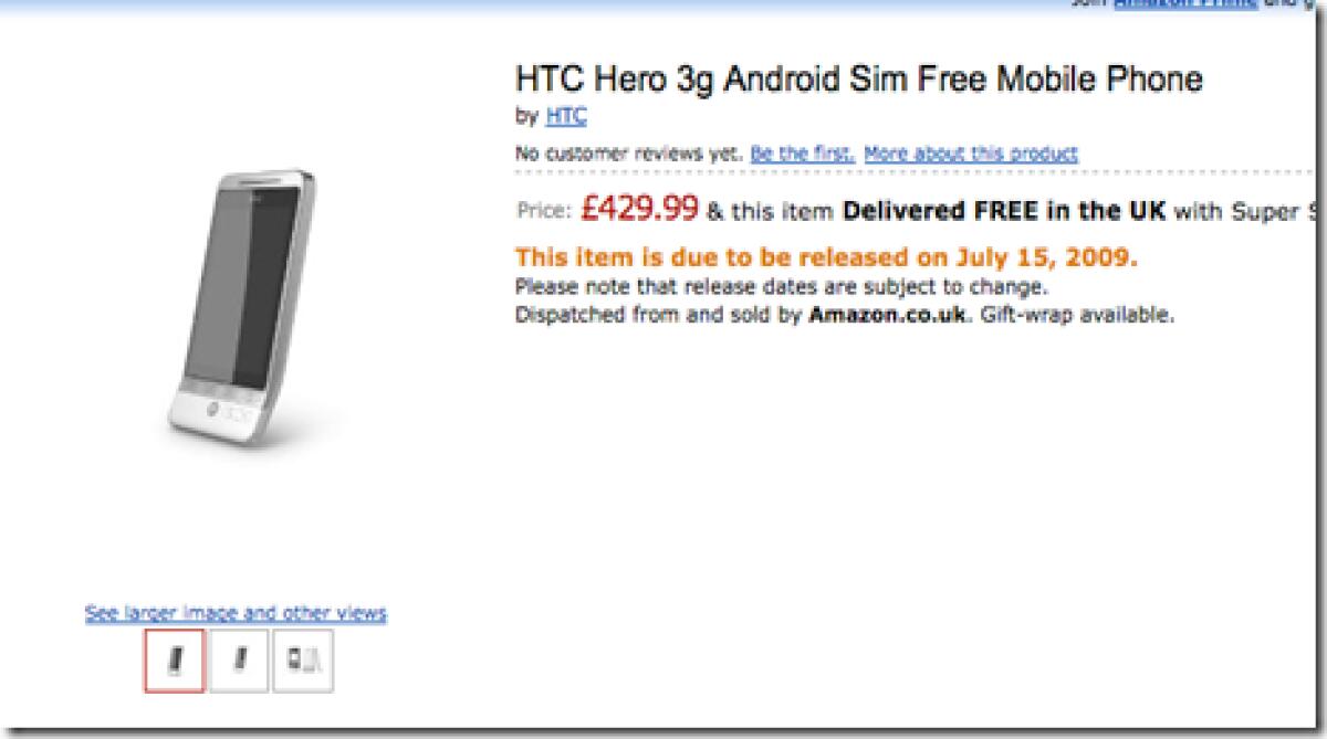 HTC Hero: prezzo e data di lancio - 