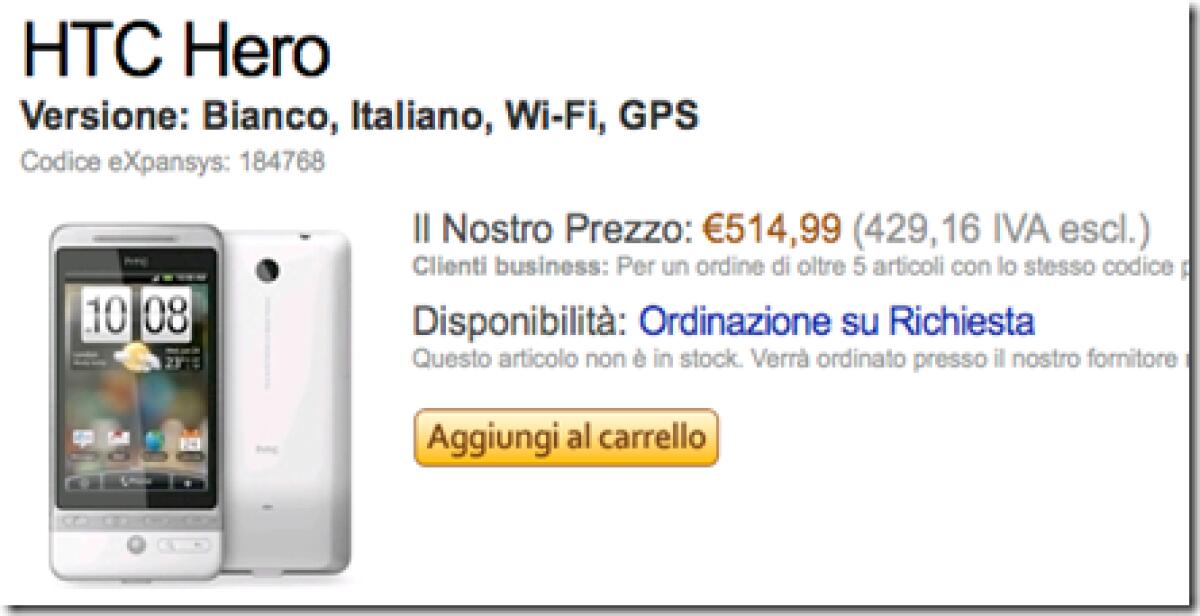 HTC Hero: in vendita su Expansys dall’11 Luglio - 