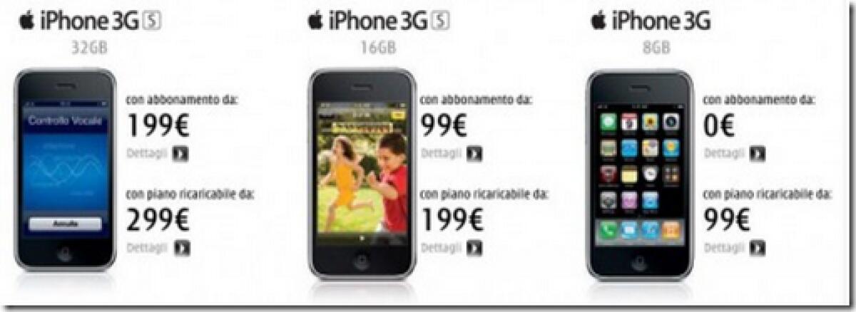 3 Italia: finalmente i prezzi del nuovo iPhone 3Gs - 