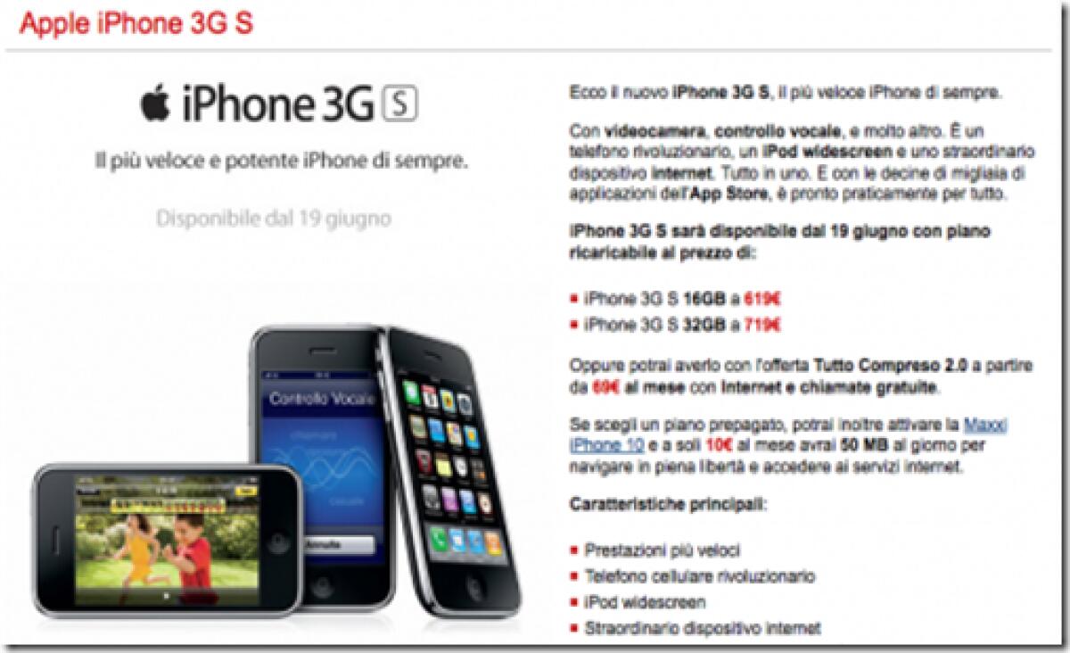 iPhone 3Gs: ufficiali anche i prezzi di Tim - 
