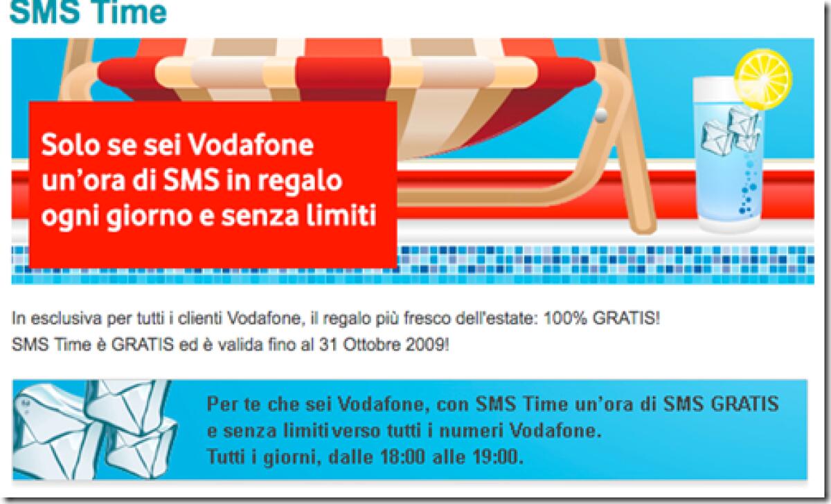 SMS gratis con Vodafone grazie a SMS Time - 