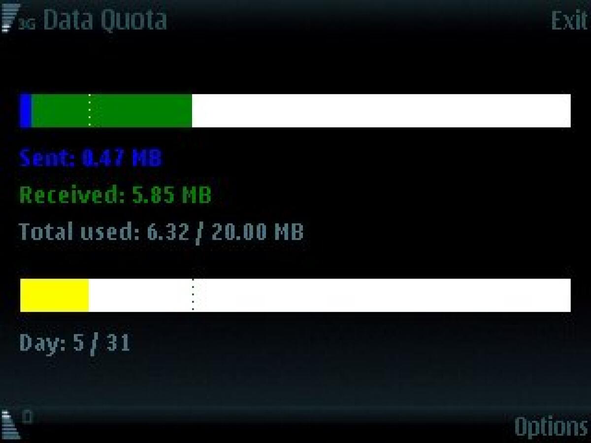 Dataquota: controllare il traffico internet su Symbian - 