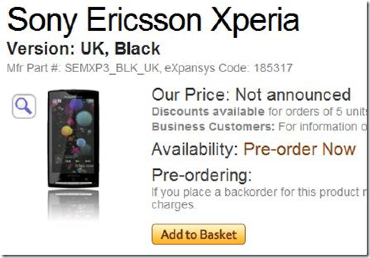 Sony Ericsson Rachael: disponibile in pre-ordine - 