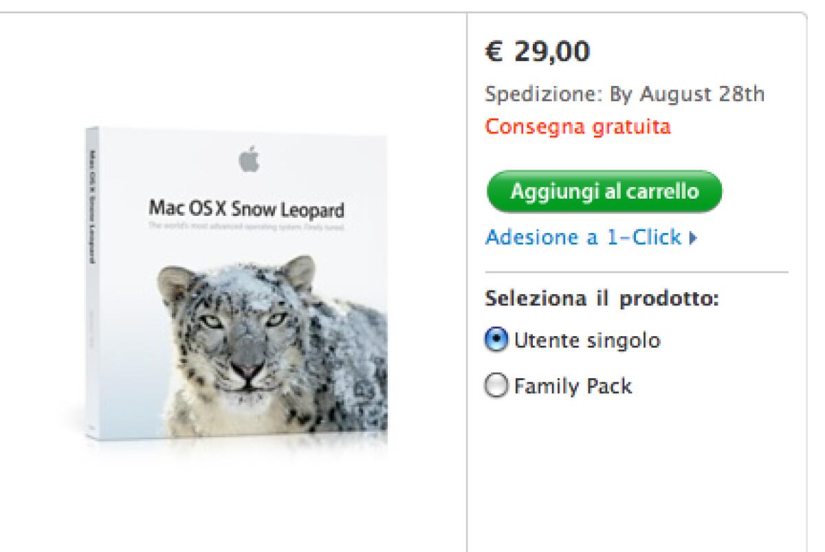 Snow Leopard: disponibile dal 28 Agosto - 