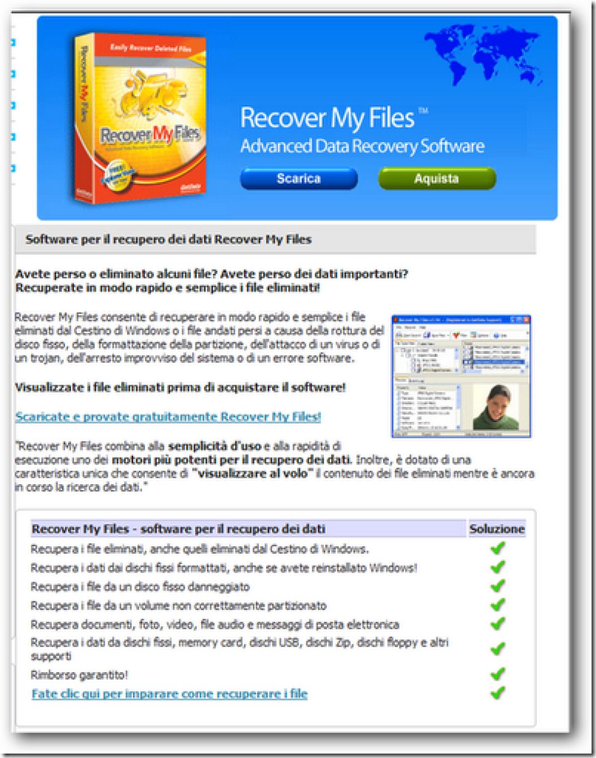 Recuperare dati persi o cancellati con Recover My Files - 