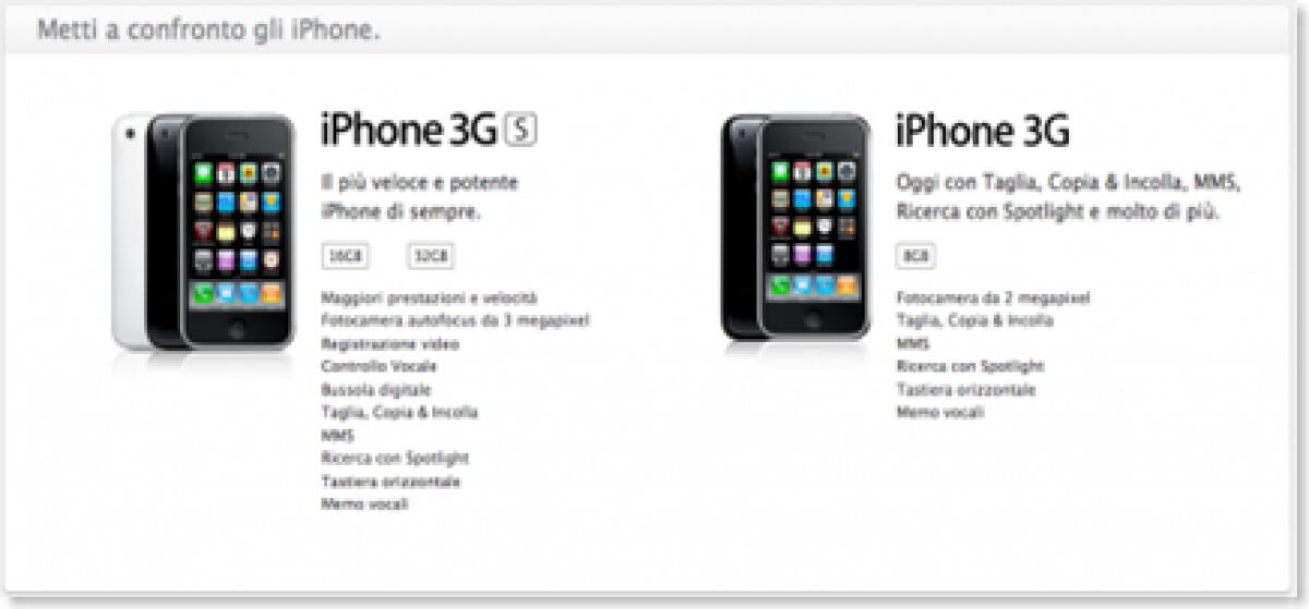 Differenze tra Iphone 3G e 3GS - 