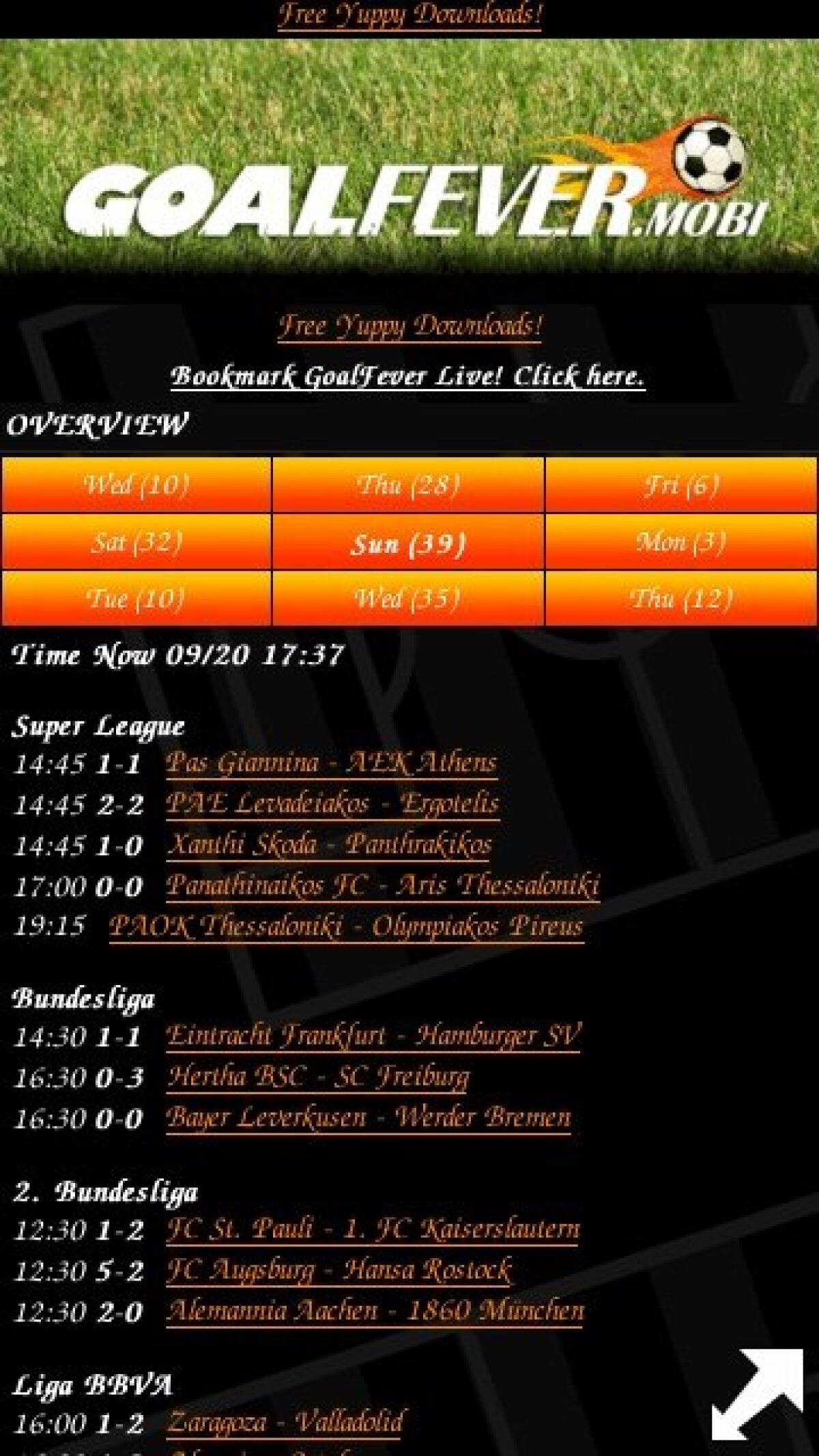 Goal Fever: risultati calcistici sempre aggiornati - 