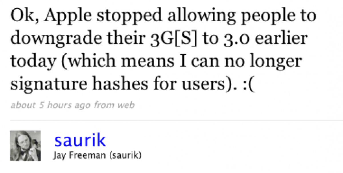 Apple blocca il downgrade dal Firmware 3.1! - 