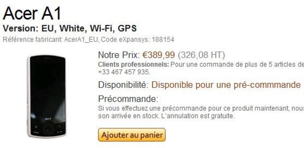 Acer A1: in arrivo nuovo Android Phone - 