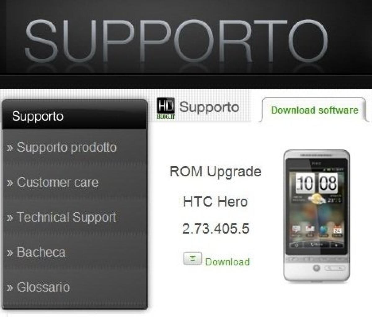 HTC Hero: firmware update anche per la versione italiana - 