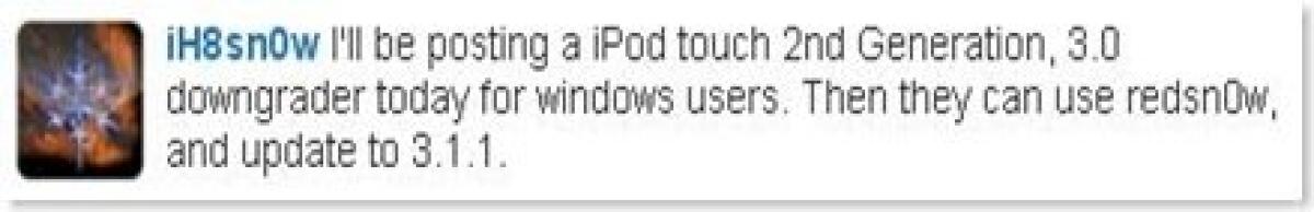 Da oggi si potrà effettuare il downgrade degli iPod 2g - 