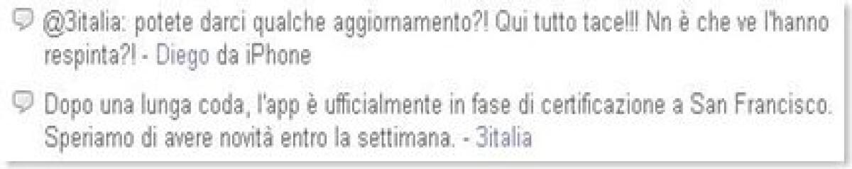 La 3 ci aggiorna ancora sullo stato di approvazione dell'applicazione TV per iPhone - 