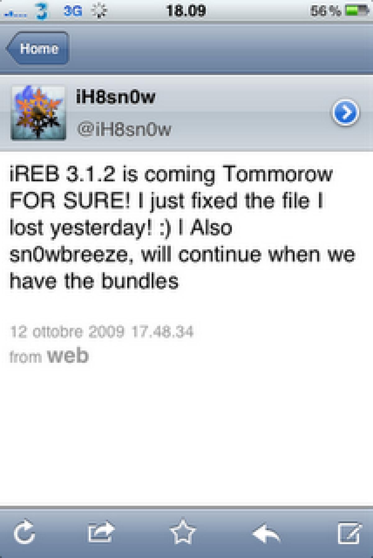 IH8sn0w domani rilascerà sicuramente iReb 3.1.2 - 