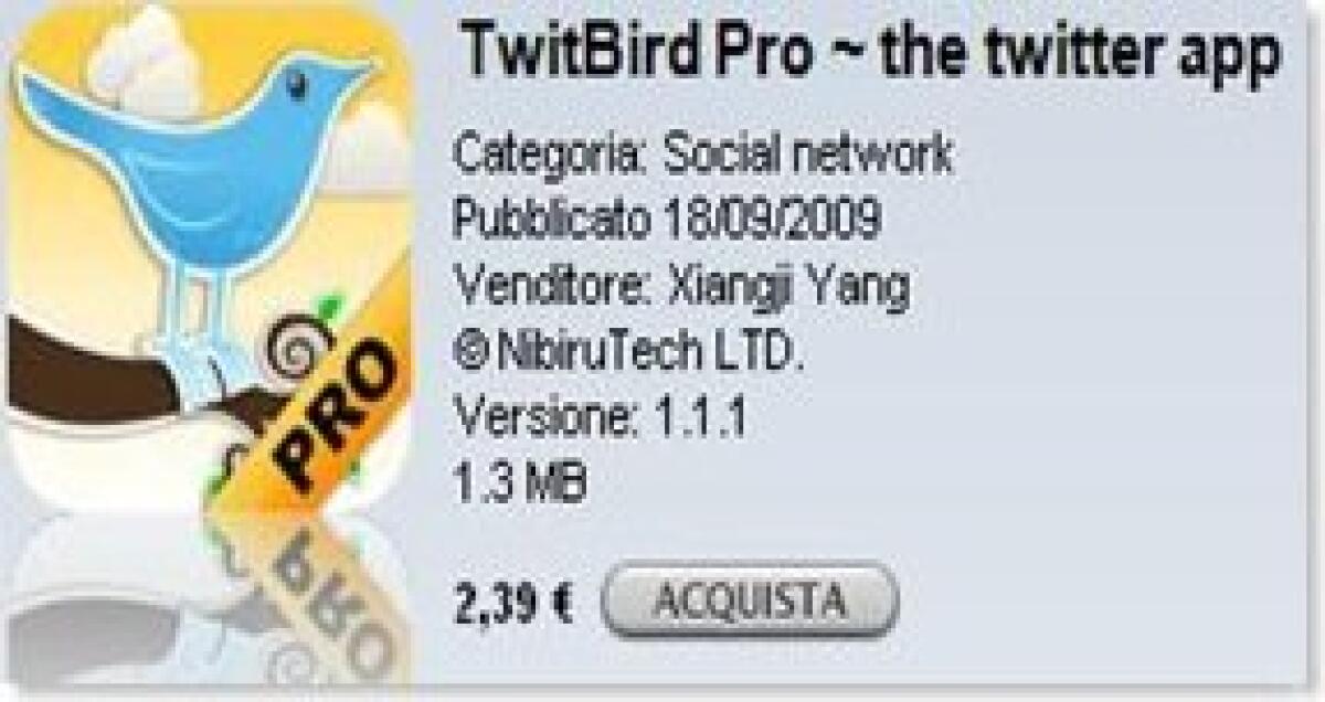 Twitbird Pro, Twitter su iPhone con notifiche Push - 