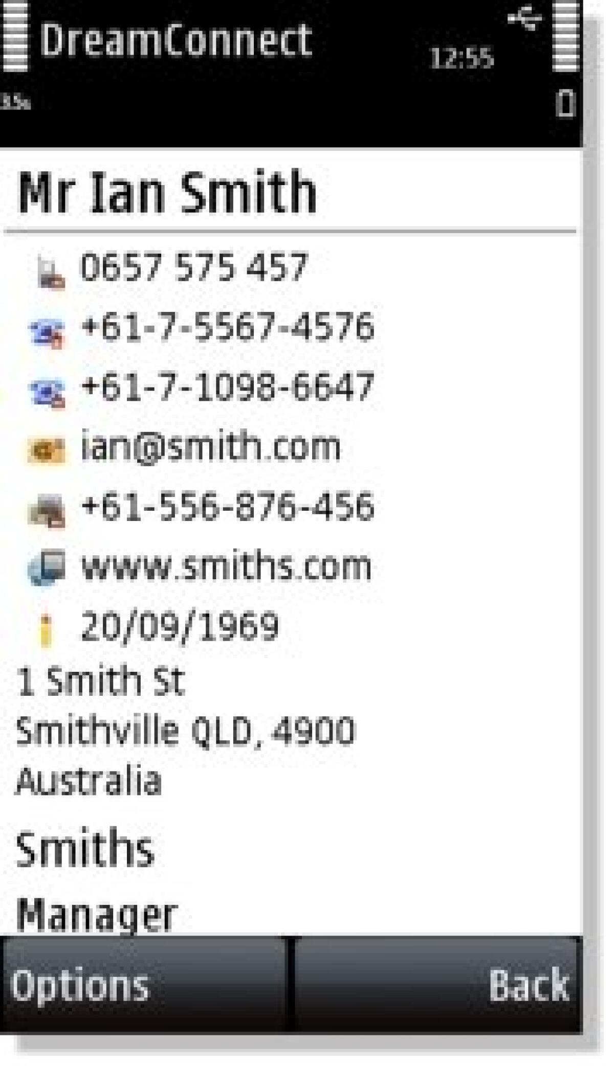 DreamConnect: nuova rubrica per Symbian S60 V5 - 