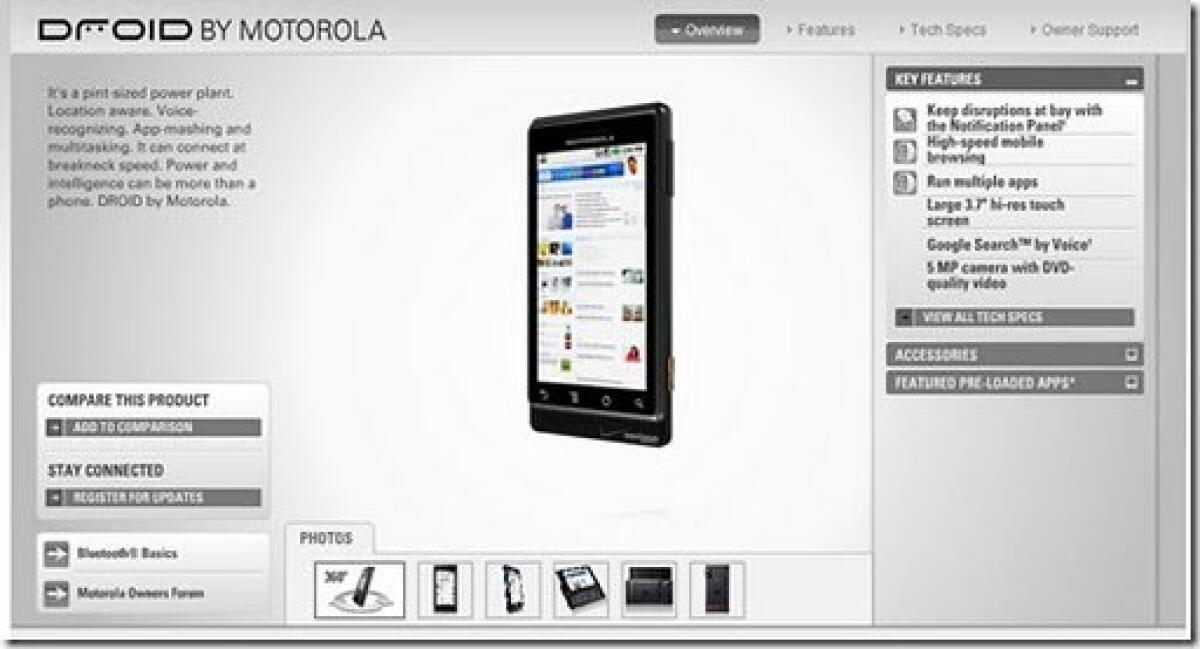 Motorola Droid: online il sito ufficiale - 