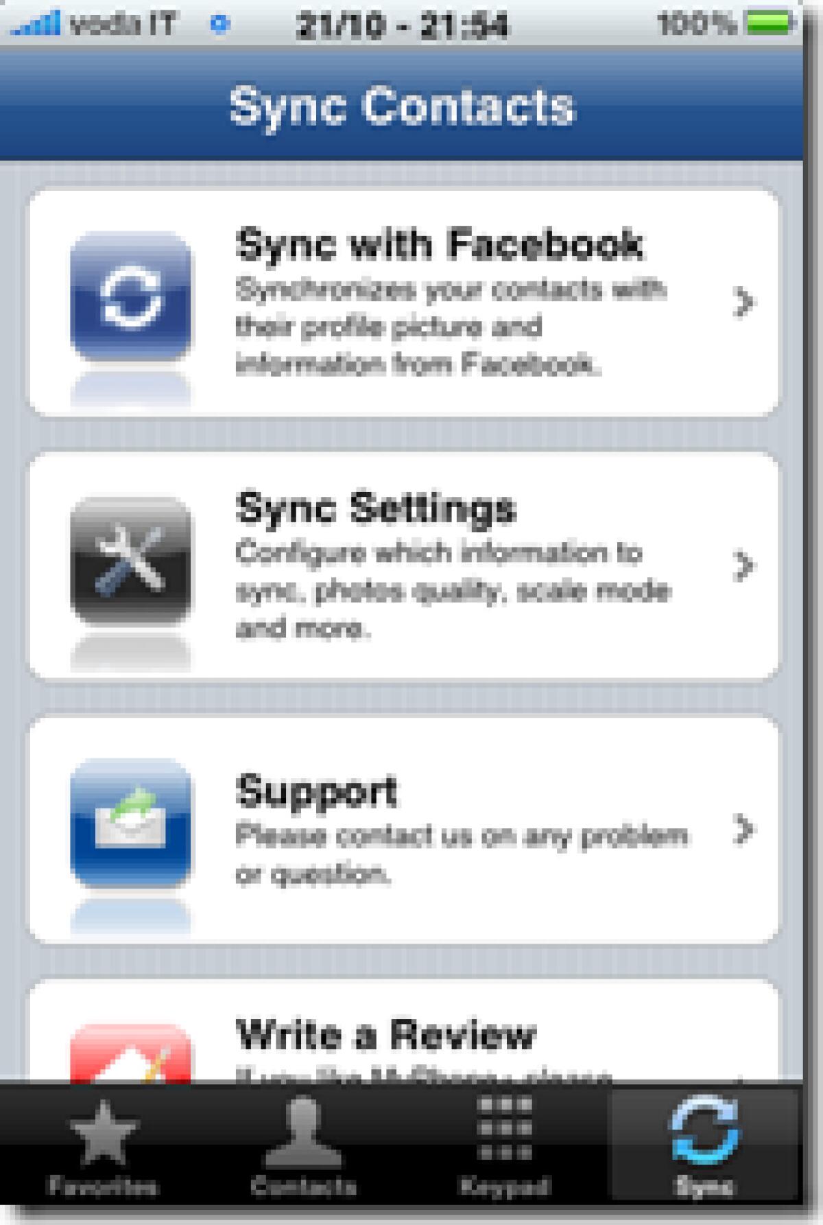MyPhone+: sincronizzare la rubrica dell’iPhone con Facebook - 