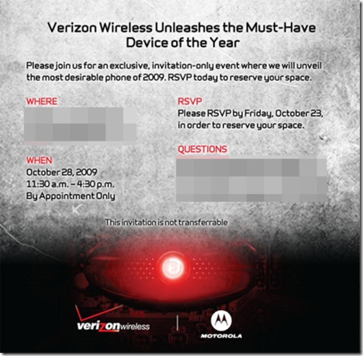 Verizon & Motorola: il Droid arriverà il 28 Ottobre - 