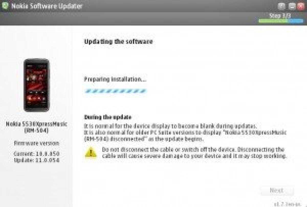 Nokia 5530: firmware update v11.0.54 - 