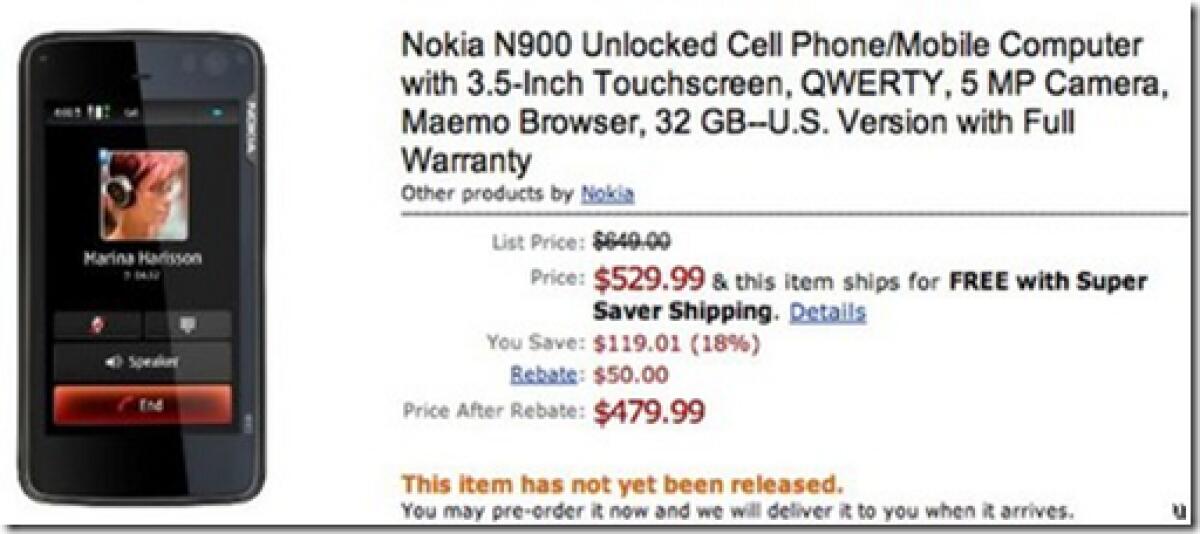 Nokia N900: a 480$ dall’America - 