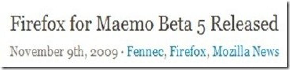 Firefox per Maemo: rilasciata la Beta 5 - 