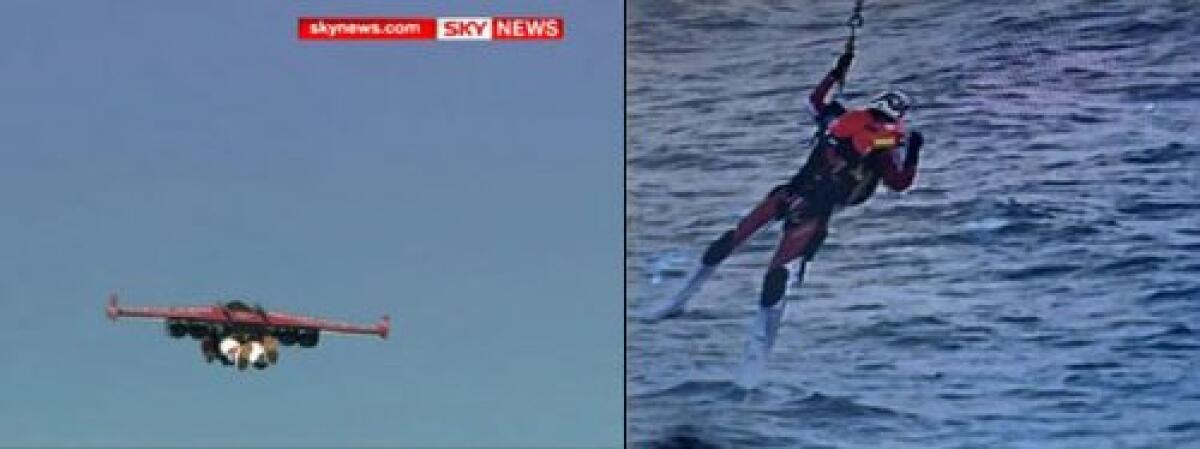 Dall’Africa all’Europa con il JetPack: finisce in mare - 