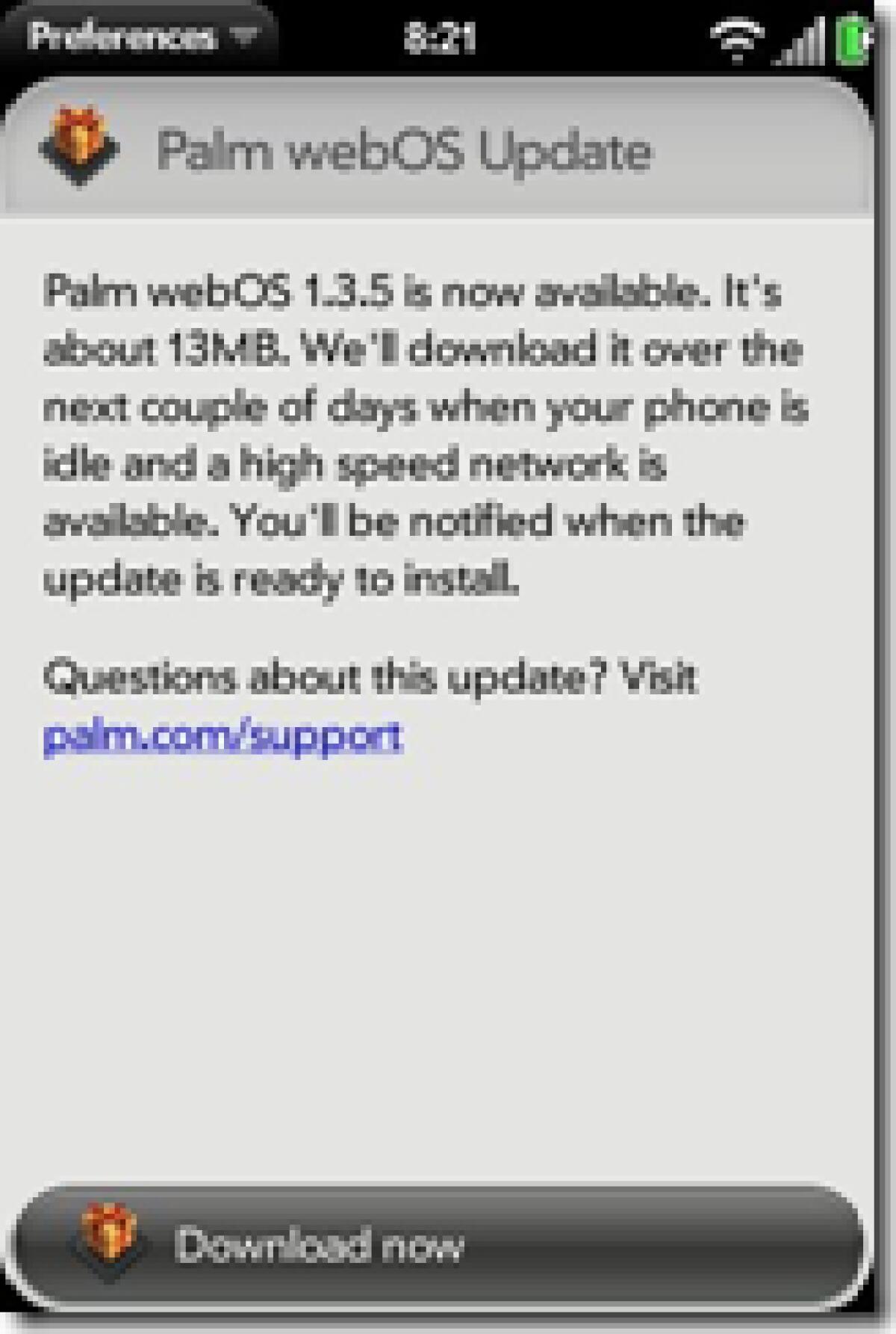 Palm: disponibile la release 1.3.5 di webOS - 