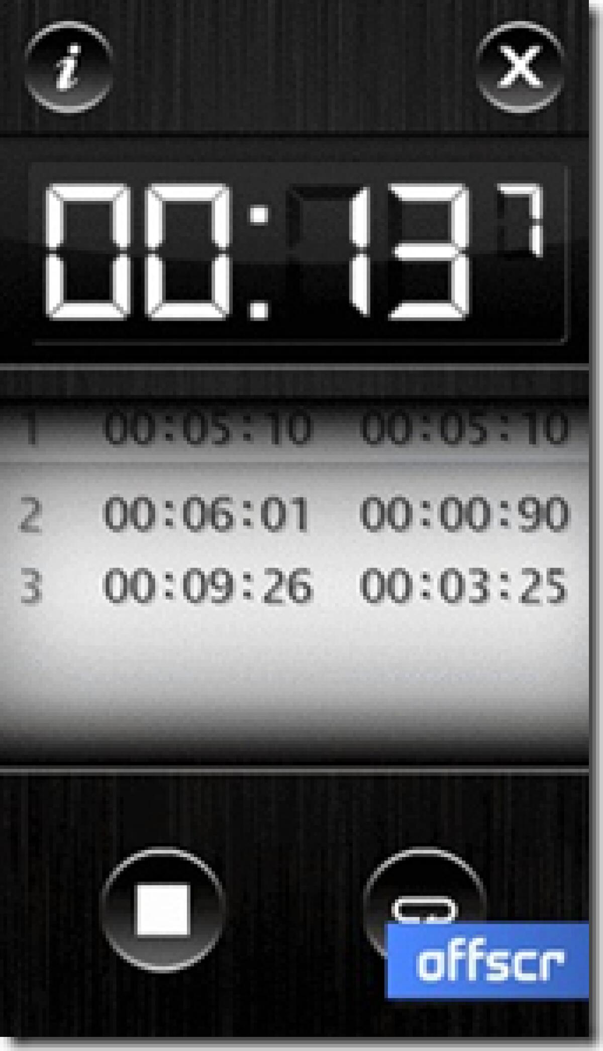 TimerPro by OffScreen: il cronometro per sportivi – Programmi Symbian S60 V5 - 