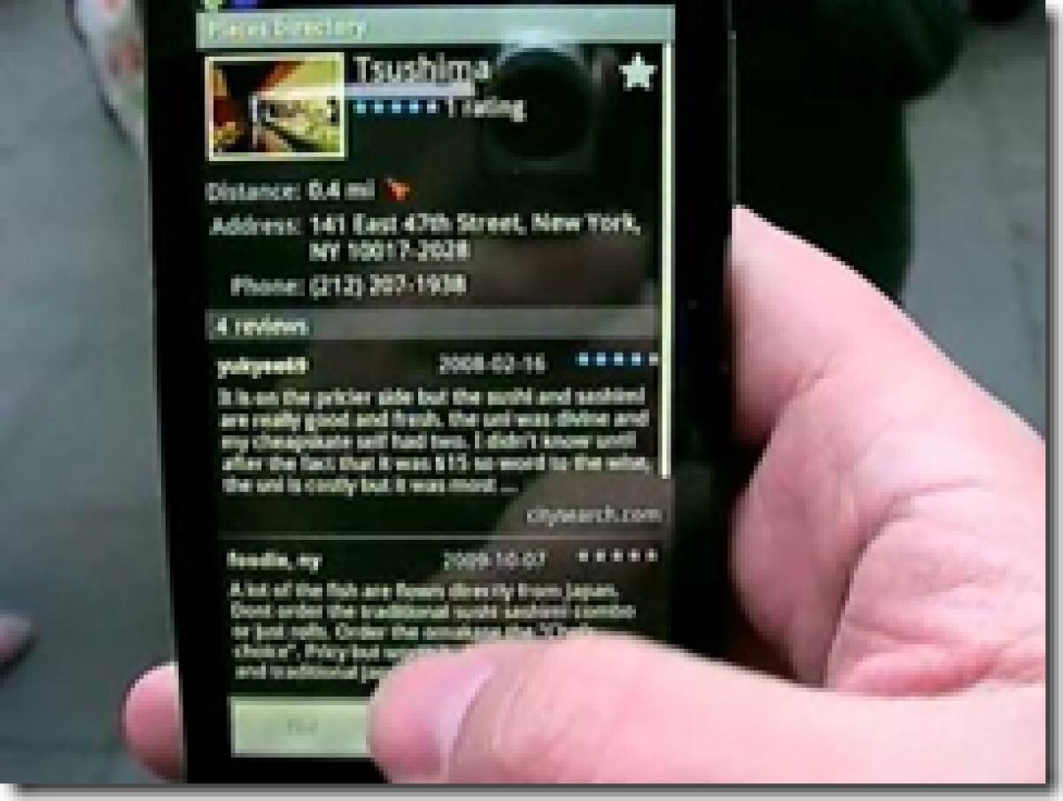 Sony Ericsson Xperia X10: video con Google Places Directory - 