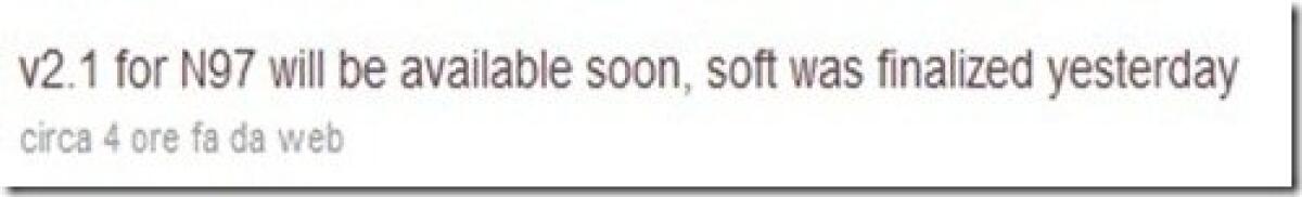 Nokia N97: in arrivo firmware 2.1 - 