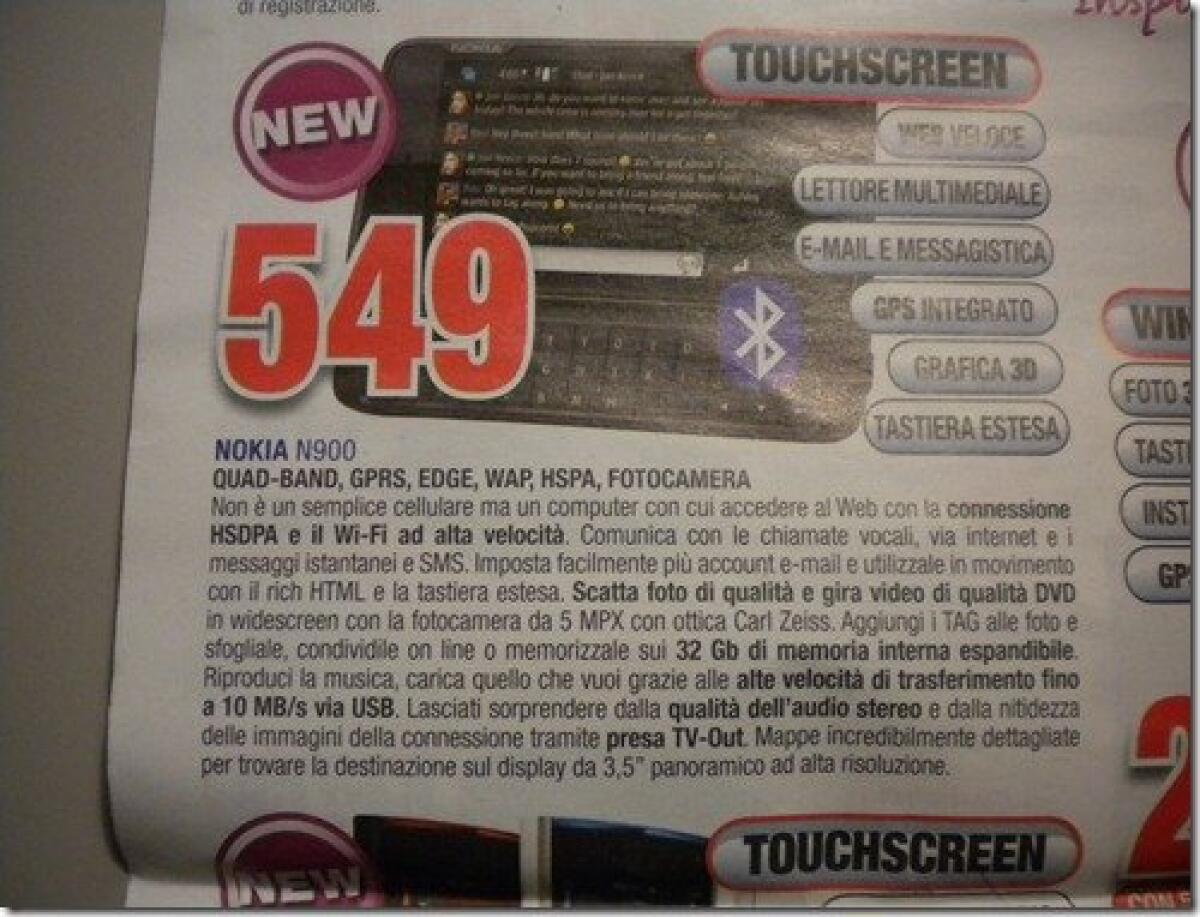 Nokia N900: da Comet a 549€ - 