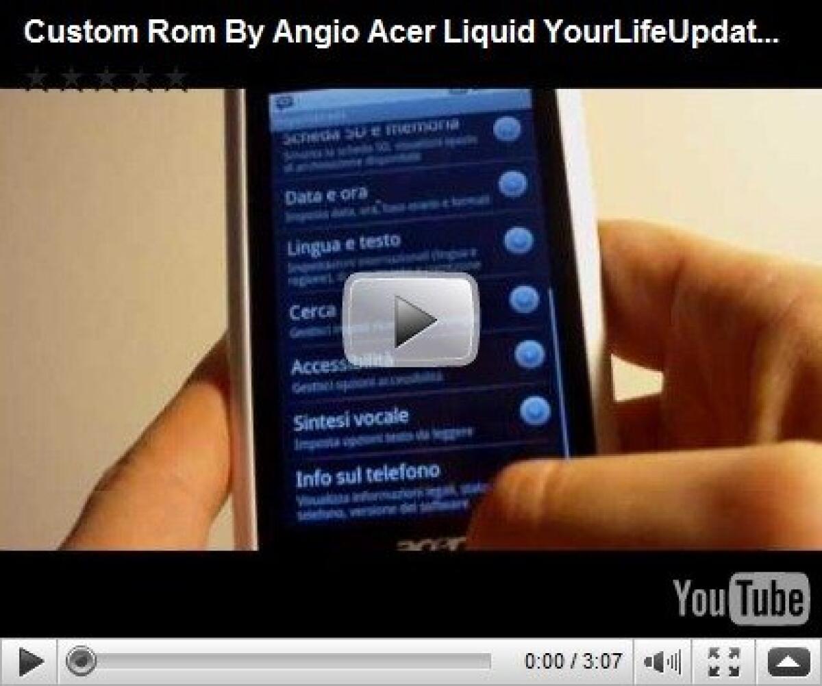 Custom Rom per Acer Liquid by Angio: il test di YourLifeUpdated - 