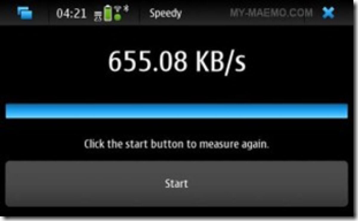 Speedy: test della velocità di connessione ad internet su N900 - 