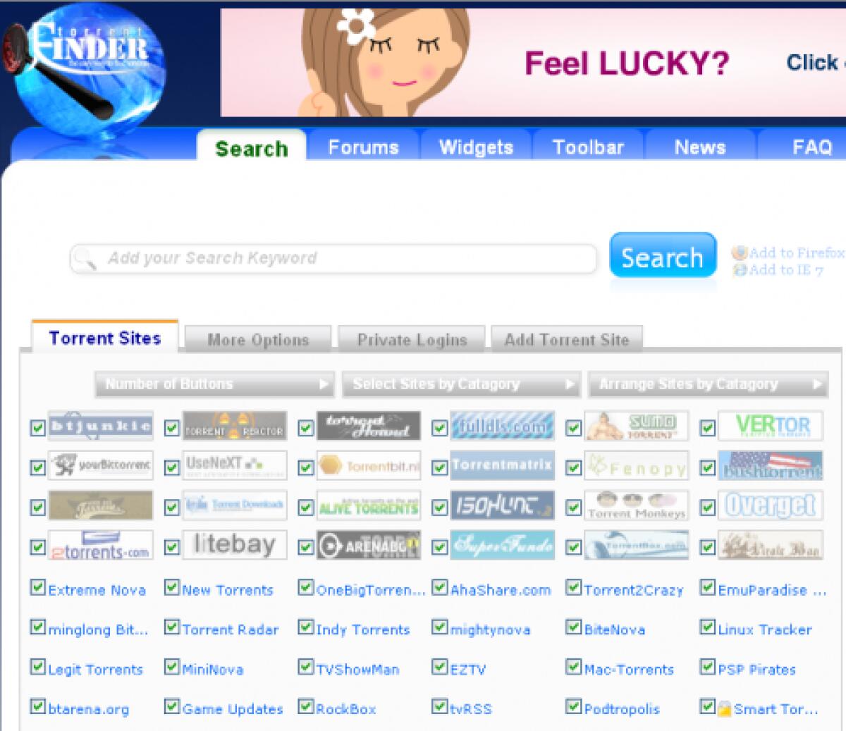 Torrent Finder: motore di ricerca per files torrent - 