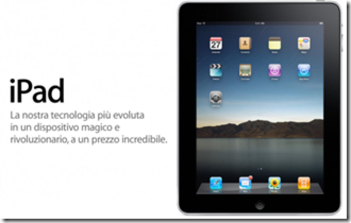 Apple iPad: disponibile la pagina dedicata in italiano - 