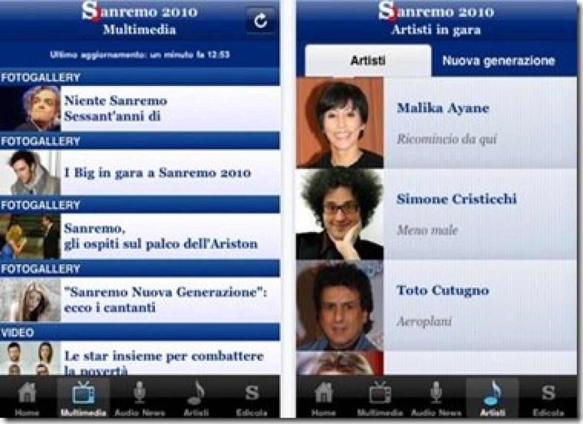 S.it Sanremo: tutte le news del Festival su iPhone - 