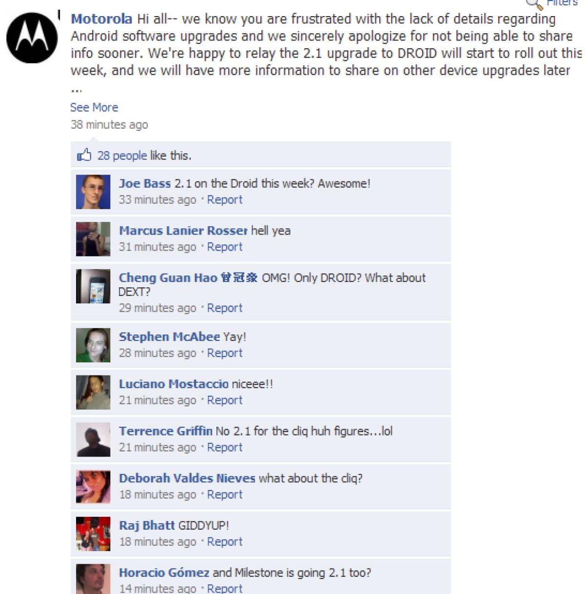 Motorola Droid: entro 1 settimana arriverà Android 2.1 - 