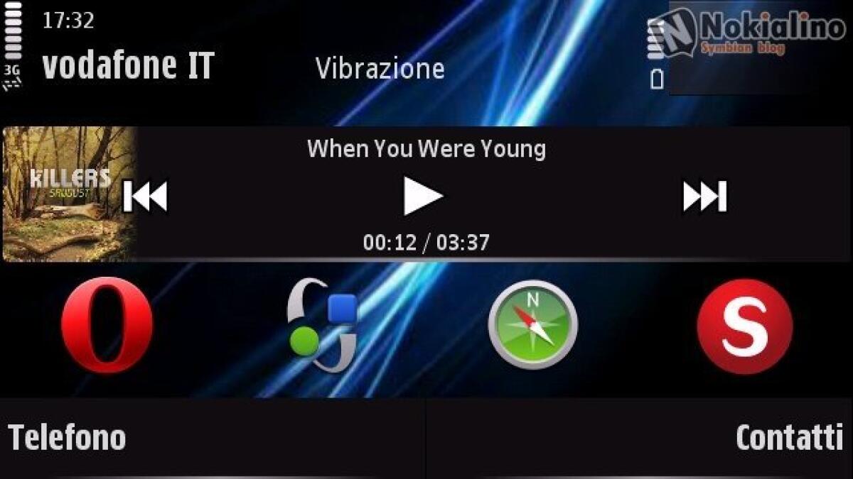 Guide Nokia: Home del 5800 in landscape - 