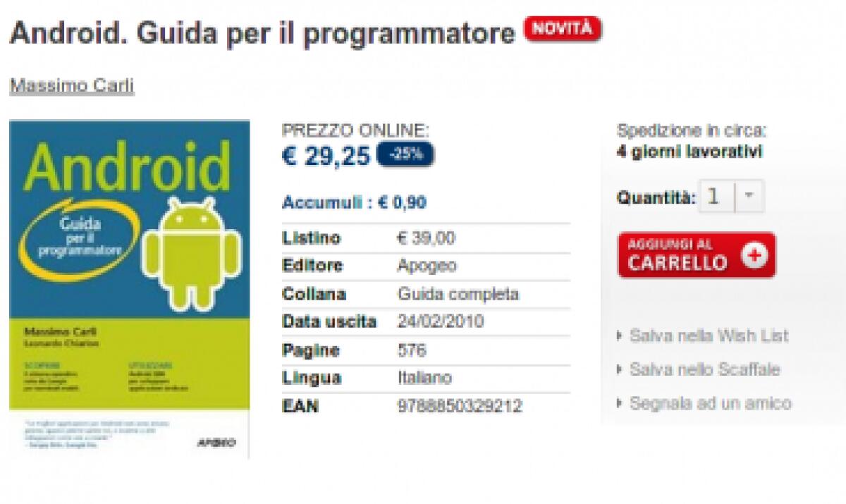 “Android. Guida per il programmatore”: imparare a programmare su Android - 