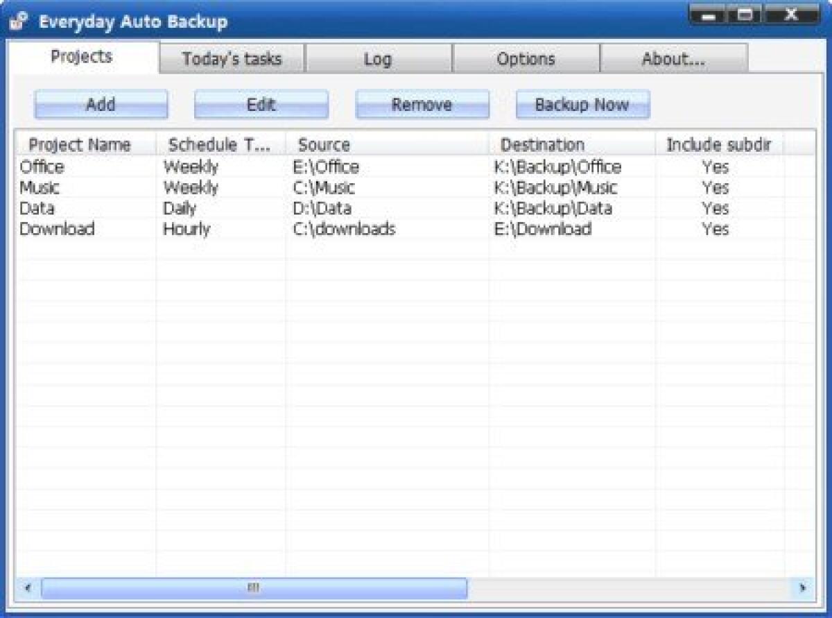 Everyday Auto Backup: creare backup di dati automaticamente - 