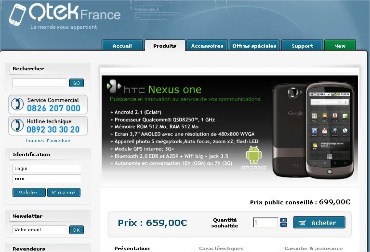 Google Nexus One arriva in Francia con QTek e Bouygues Telecom - 